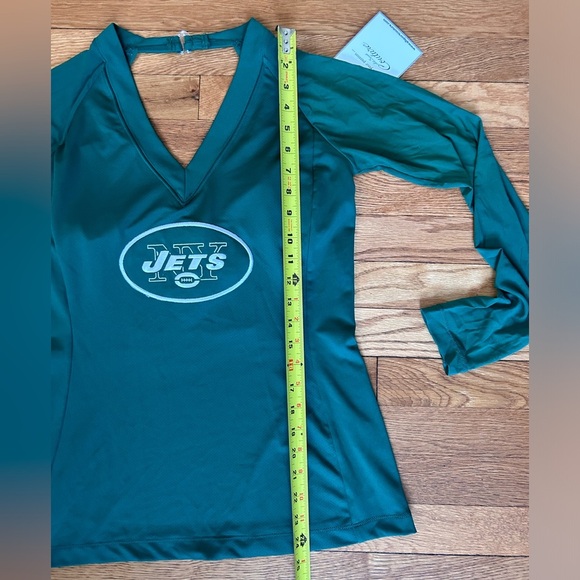 New York Jets Women’s Green Halter Top w/ Sheer Sleeves - Size L - NWT - Picture 4 of 9